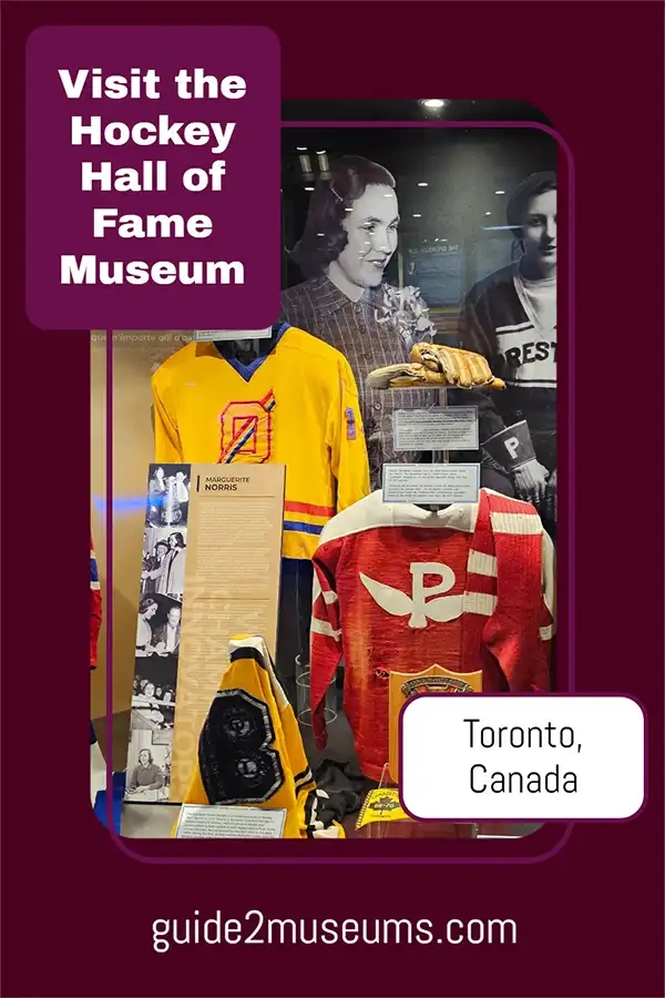 Women hockey players in the Hockey Hall of Fame Museum. 