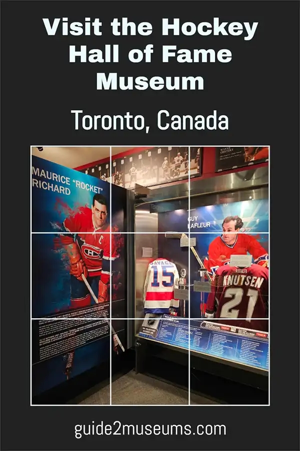 Rocket Richard and Guy LaFleur in the Hockey Hall of Fame Museum. 