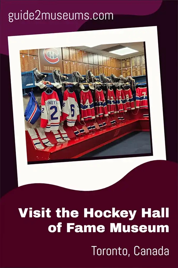 Canadiens dressing room in the Hockey Hall of Fame Museum. 
